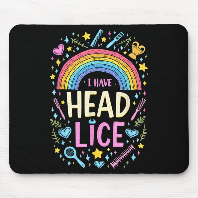 I Have Head Lice Funny Retro Offensive Inappropria Mouse Mat (Front)