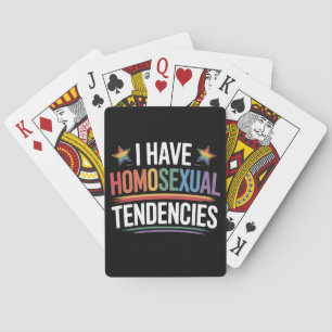 I Have Homosexual Tendencies LGBTQ Pride Rainbow Playing Cards