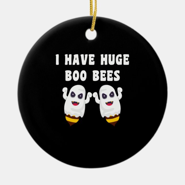 I Have Huge Boo Bees Halloween Matching Ceramic Tree Decoration (Front)