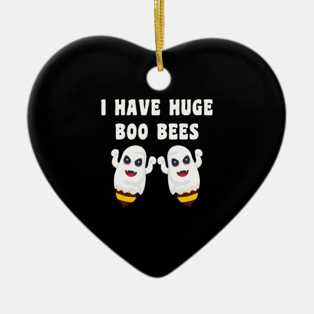 I Have Huge Boo Bees Halloween Matching Ceramic Tree Decoration (Front)