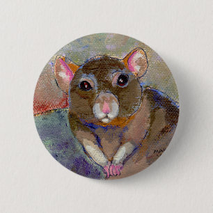 I Have Issues - fun sensitive pet rat painting art 6 Cm Round Badge