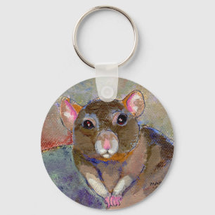 I Have Issues - fun sensitive pet rat painting art Key Ring