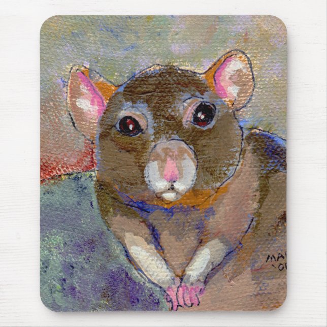 I Have Issues - fun sensitive pet rat painting art Mouse Mat (Front)