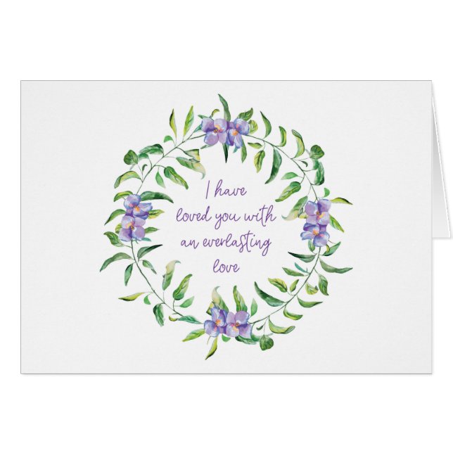 I have loved you Purple flower Parakaleo note card (Front Horizontal)