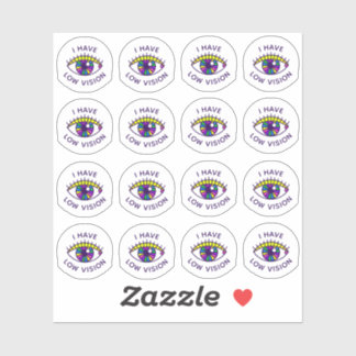 I Have Low Vision Blind Eyeball Nametag Badge Icon