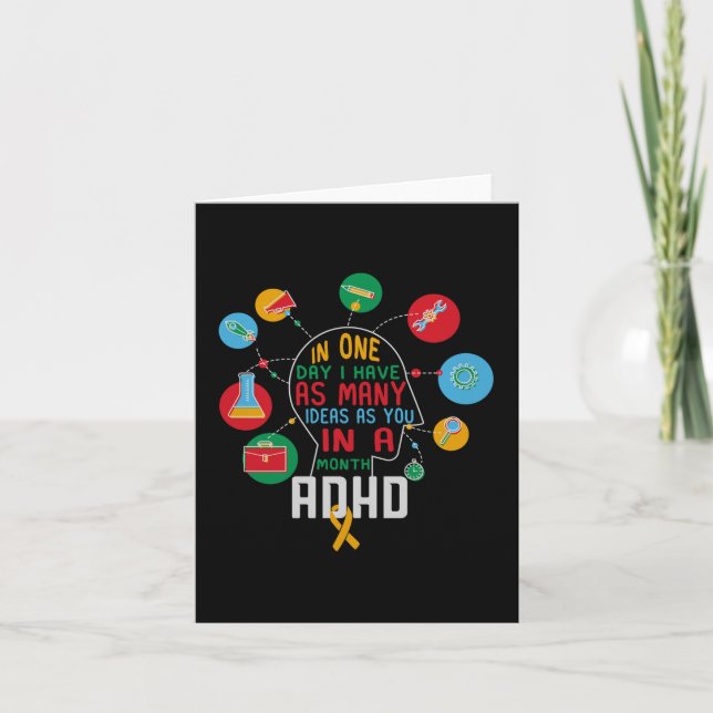 I Have Many Ideas Adhd Awareness Comfort Colours A Card (Front)