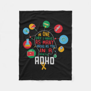 I Have Many Ideas Adhd Awareness Comfort Colours A Fleece Blanket
