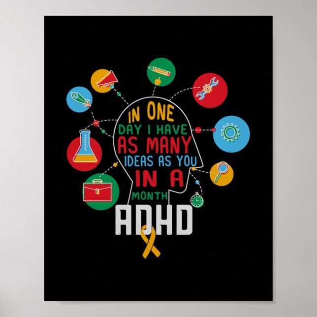 I Have Many Ideas Adhd Awareness Comfort Colours A Poster (Front)