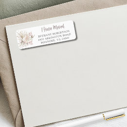 I Have Moved Boho Floral Return Address