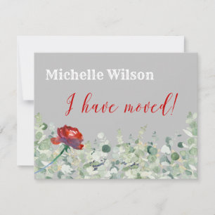 I Have Moved Classic Eucalyptus Elegant Moving  Announcement