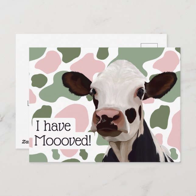 I Have Moved Fun And Punny Announcement  Postcard (Front/Back)