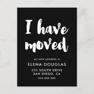 I have moved Modern Moving announcement black Postcard