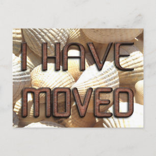 I have moved, New Address Shells Stone Bricks Text Announcement Postcard