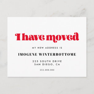 I have moved Retro moving announcement Postcard