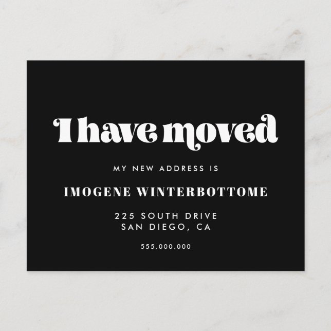 I have moved Vintage moving announcement (Front)