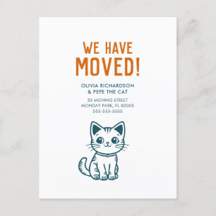 I have moved with my cat with custom colours postcard