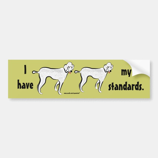 I have my standards.(poodles) bumper sticker (Front)