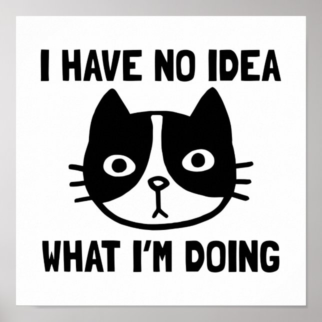 I Have No Idea What I'm Doing Cat Poster (Front)