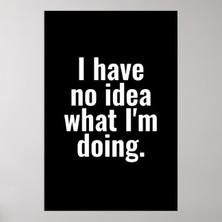 I have no idea what I'm doing funny sayings Poster