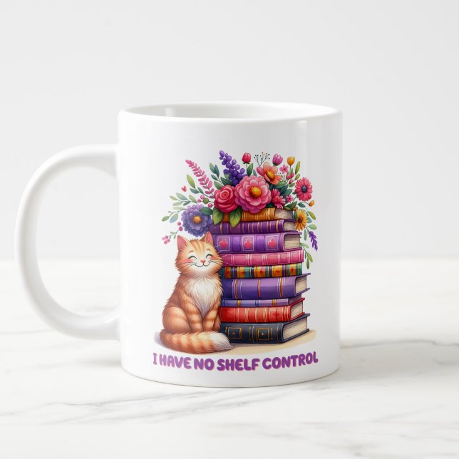 I have no shelf control kitty large coffee mug (Left)