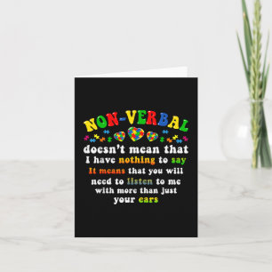 I Have Non-verbal Autism Awareness Puzzle Piece Card