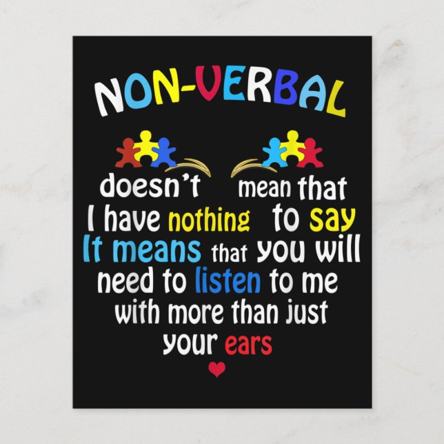 I Have Nonverbal Autism Awareness Puzzle Piece (Front)