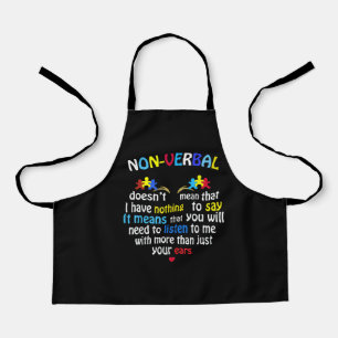 I Have Nonverbal Autism Awareness Puzzle Piece Apron