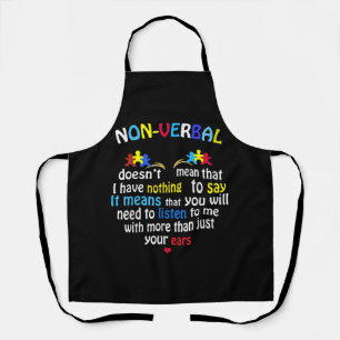 I Have Nonverbal Autism Awareness Puzzle Piece Apron