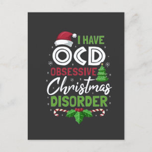 I Have Ocd Obsessive Christmas Disorder Xmas Invitation Postcard
