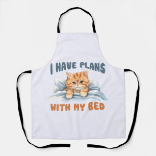 I Have Plans with My Bed – Cosy Orange Cat Apron