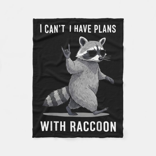 I Have Plans With Racoon Men Women Kid Funny Racco Fleece Blanket (Front)