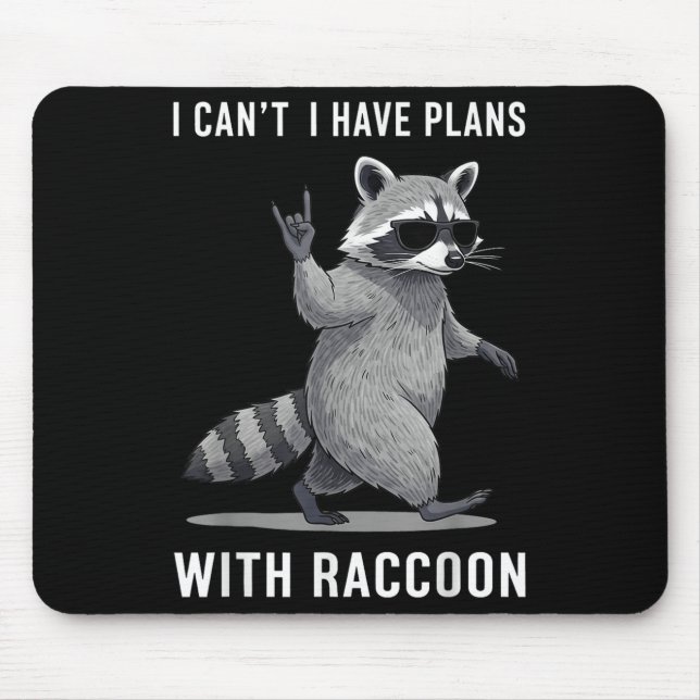 I Have Plans With Racoon Men Women Kid Funny Racco Mouse Mat (Front)
