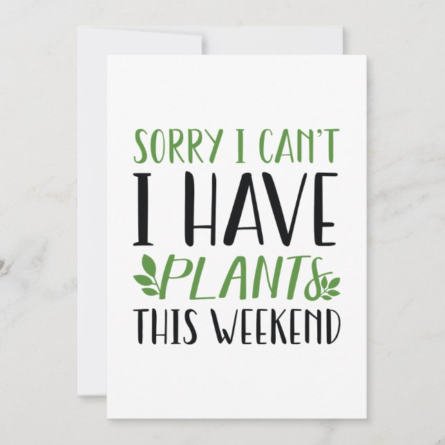 I Have Plants This Weekend Thank You Card (Front)