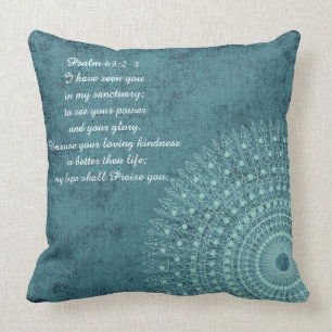 I Have Seen You Psalm 63:2-3 Reversible Pillow