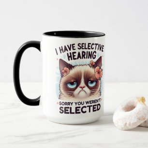 I Have Selective Hearing Funny Cat Lover Gift Mug