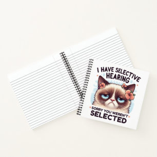 I Have Selective Hearing Funny Cat Lover Gift  Notebook