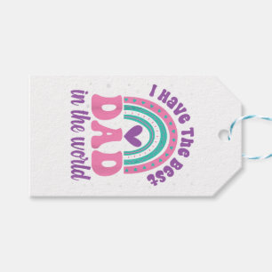 I Have The Best Dad In The World Toddler Girl Fath Gift Tags