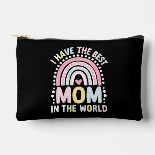 I Have The Best Mum In The World Boho Rainbow Accessory Pouch