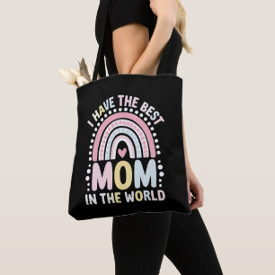 I Have The Best Mum In The World Boho Rainbow Tote Bag