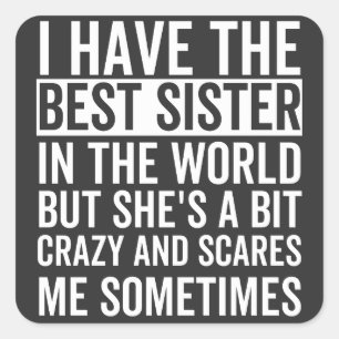 I have the best sister in the world square sticker