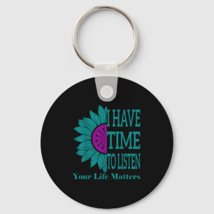 I Have Time To Listen Suicide Awareness Mental Sun Key Ring