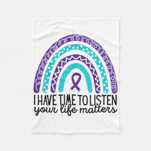 I Have Time To Listen, Suicide Prevention Awarenes Fleece Blanket