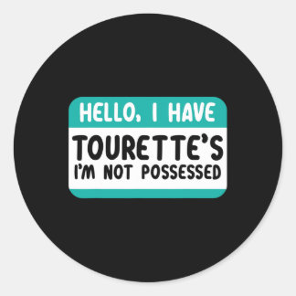 I Have Tourette Syndrome Awareness Teal Ribbon Dis Classic Round Sticker