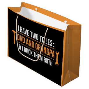 I Have Two Titles Dad and Grandpa Handyman Father' Large Gift Bag