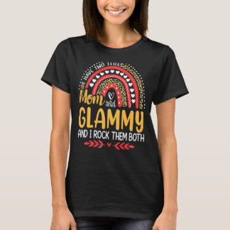 I Have Two Titles Mum And Glammy  Leopard Rainbow T-Shirt