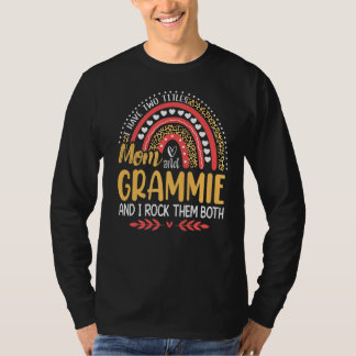 I Have Two Titles Mum And Grammie Pink Leopard Rai T-Shirt