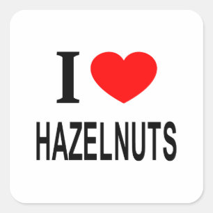 I ❤️ HAZELNUTS I LOVE HAZELNUTS I HEART HAZELNUTS SQUARE STICKER
