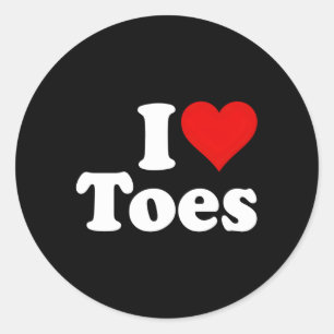 I He Toes I Love Toes Feet Classic Round Sticker
