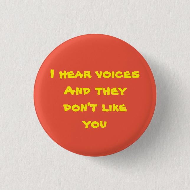 I Hear Voices - Red Ver 3 Cm Round Badge (Front)