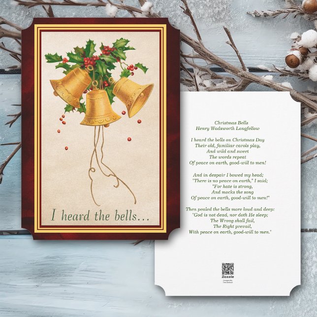 I Heard the Bells Longfellow Poem Christmas Holiday Card (Creator Uploaded)